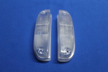 Pair of glasses for front turn signals white, early version