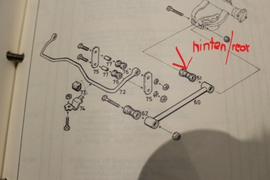 Buchse Längslenker Hinterachse, hinten