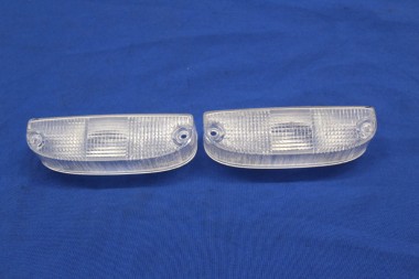 Pair of glasses for front turn signals white, late version