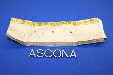 Logo "Ascona" on Boot Lid or Tailgate