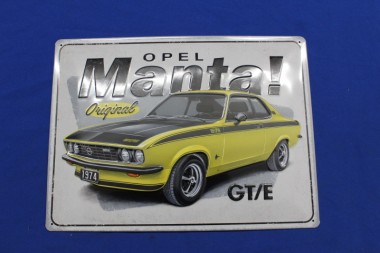 Preview: ALTOPELHILFE -  Blechschild "Manta A GTE", geprägt