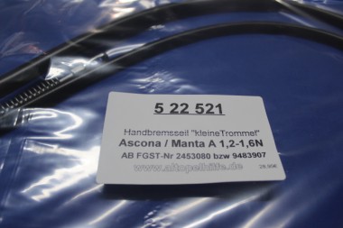 Handbremsseil Ascona/Manta A 1,2 + 1,6N ab FGST-Nr