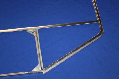 Chrome Frame Door- and Ventilation window front left Rekord P2 Caravan