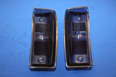 Pair of glasses for front turn signals BLACK Kadett C later 08-77