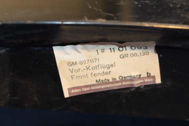 Preview: Kotflügel Kadett C links bis 07-77, ORIGINAL