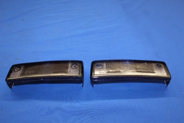 Pair of glasses for front turn signals BLACK Kadett C later 08-77