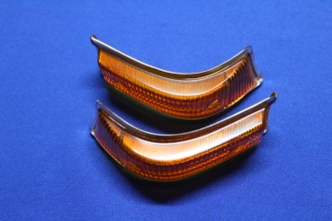 Pair of Front Indicator Lenses yellow with Chrome