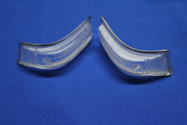 Pair of Front Indicator Lenses white with Chrome