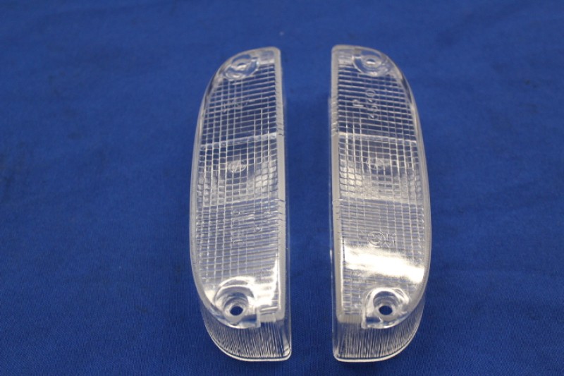 Pair of glasses for front turn signals white, late version