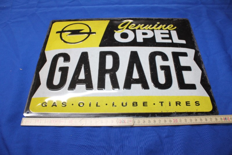 ALTOPELHILFE -  Blechschild " Opel Garage", geprägt