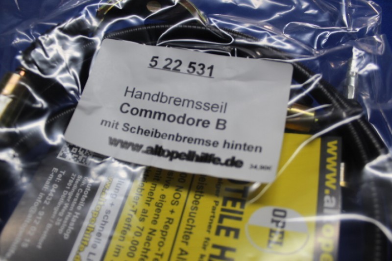 Handbremsseil Commodore B, "Scheibe"