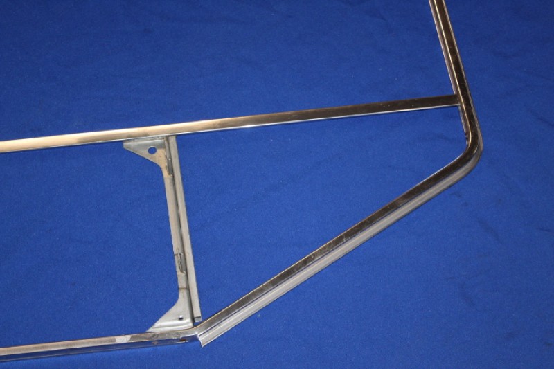 Chrome Frame Door- and Ventilation window front left Rekord P2 Caravan