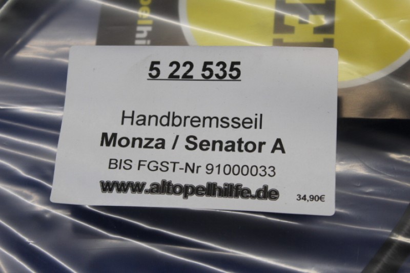 Handbremsseil Monza/Senator A bis FGST-Nr