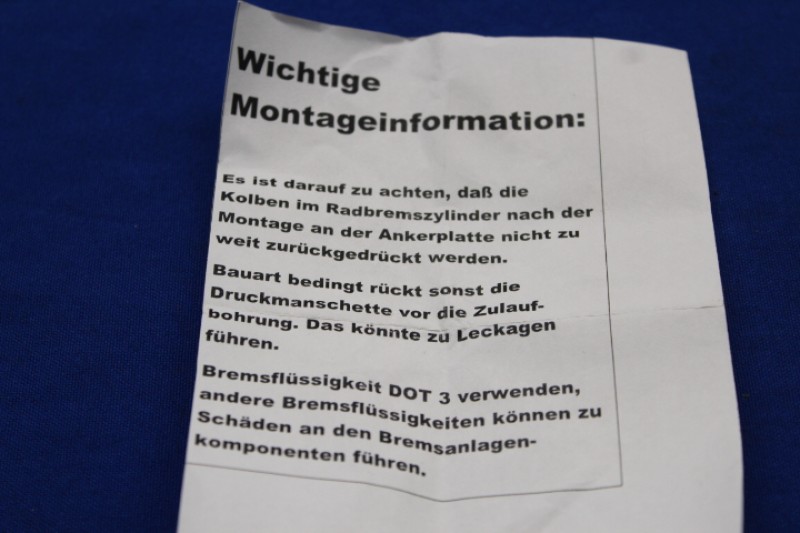 Radbremszylinder Kadett A vorn rechts
