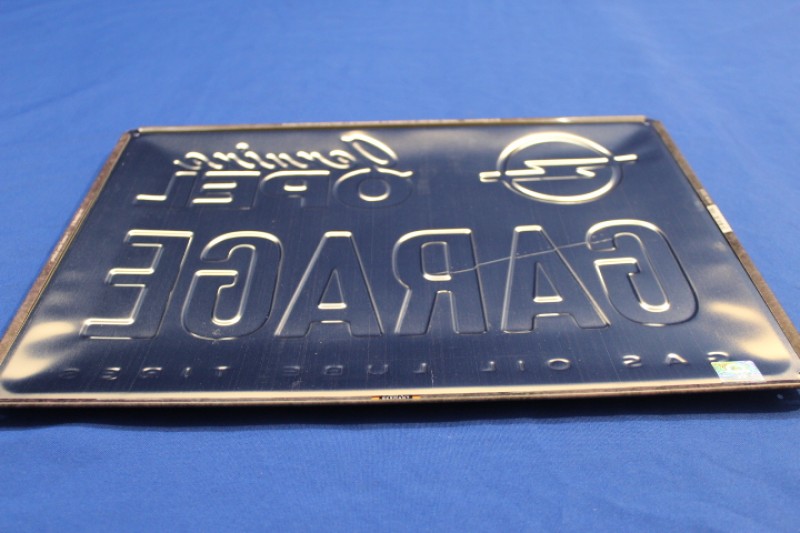 ALTOPELHILFE -  Blechschild " Opel Garage", geprägt