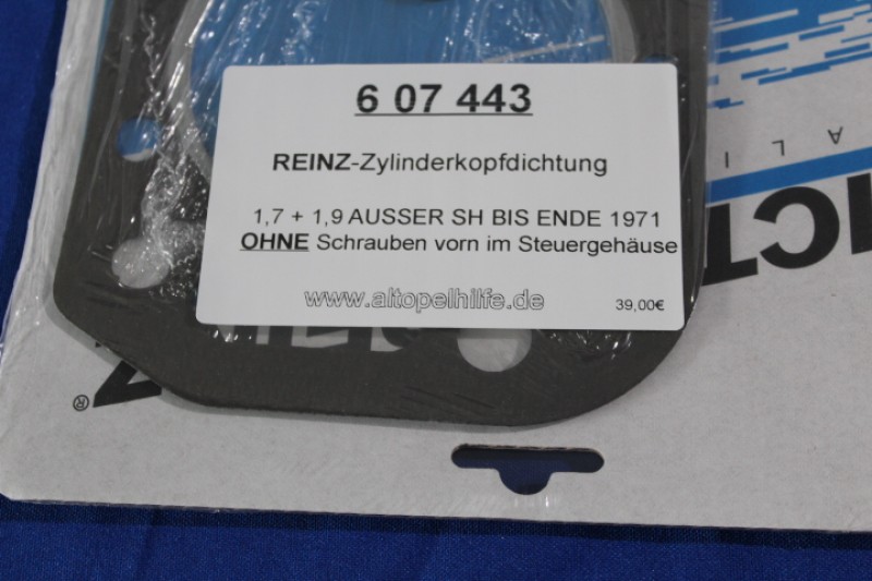Zylinderkopfdichtung 1,7 + 1,9 BIS MOTOR-Nr, REINZ