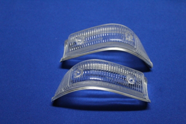 Pair of Front Indicator Lenses white with Chrome