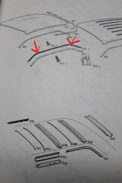 Dachrahmendichtungen-Satz Coupe Rekord C, Commodore A